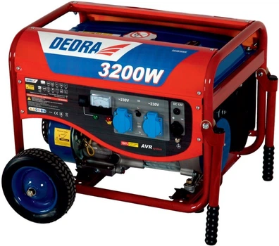 Генератор бензиновий Dedra DEGB3610K 3200W 4-тактний на колесах