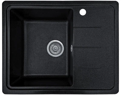 Мийка кухонна, гранітна, прямокутна Valetti 28R 620x500x210мм Чорна