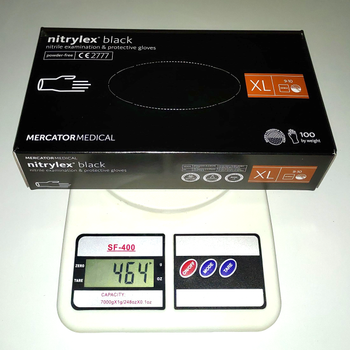 Нитриловые перчатки Nitrylex®, плотность 3.7 г. - PF Black - Черные (100 шт) XL (9-10)
