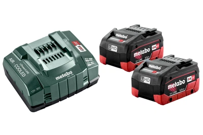 Базовый комплект аккумуляторных батарей Metabo 18 В 2x5.5 Ач LiHD + зарядное устройство ASC 145 (Картон) 685122000 (8184)