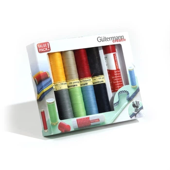 Набір швейних ниток Gutermann Sew All з текстильним клеєм-олівцем 734567