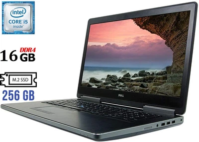 Игровой ноутбук Dell Precision 7710 / 17.3" (1920x1080) IPS / Intel Core i5-6300HQ (4 ядра по 2.3 - 3.2 GHz) / 16 GB DDR4 / 256 GB SSD M.2 / AMD FirePro W5170M, 2 GB GDDR5 б/у