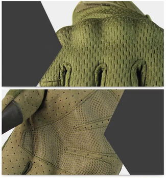 Перчатки тактические FG FQ2023 Зеленый L полнопалые с защитой на костяшках + сенсорные нашивки