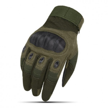 Перчатки тактические FG FQ20T001 Зеленый XL полнопалые с защитой на костяшках + сенсорные нашивки