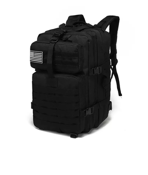 Рюкзак тактический FG Черный 45 л с системой подвески Molle + поясной ремень