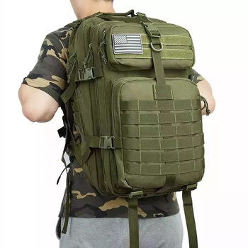 Рюкзак тактичний FG Зелений 45 л із системою підвіски Molle + поясний ремінь