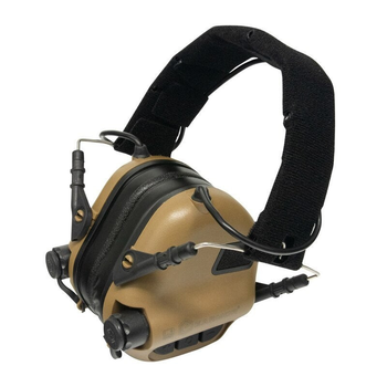 Тактические шумоподавляющие наушники EARMOR M31 COY + крепеж на каску с рейками ARC (FAST, TOR-D, ACH, MICH)