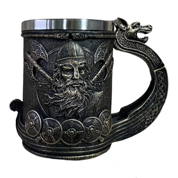 Кружка Вікінг Воїн 3D Чашка 3D Драккар 550ml