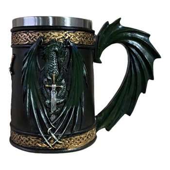 Кухоль Вікінг Воїн 3D Фенікс Зелений 550ml