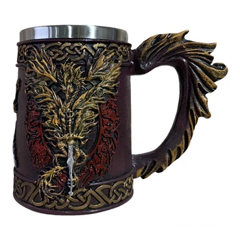 Кружка Викинг Воин 3D Феникс Красный 550ml