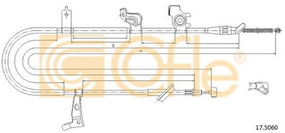 Трос ручного гальма задній SX4 06- правий (1797/1548) Cofle (175060)