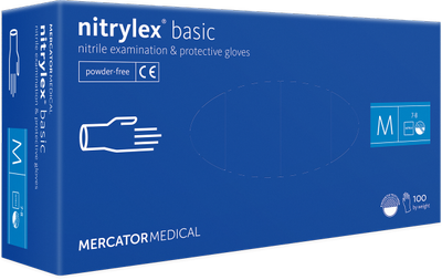 Рукавички нітрилові М (7-8) Nitrylex® PF PROTECT / basic
