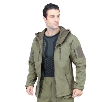 Тактическая куртка Lesko A013 Green S мужская уличная куртка с водонепроницаемой ткани и флисовой подкладкой TK_2359