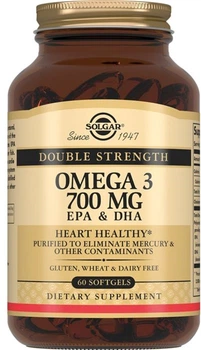 Omega-3 Solgar Double Strength Omega-3 700 mg 60 kapsułek (0033984020511)