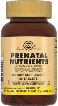 Дієтична добавка Solgar Prenatal Nutrients, 60 таблеток (0033984022713)