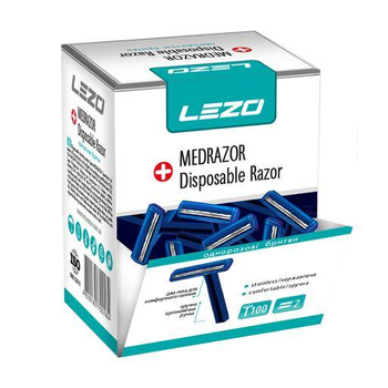 Верстати одноразові ЛЕЗО LEZO MEDRAZOR - 2 леза, 100 шт