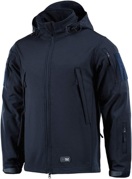 M-Tac Тактическая куртка с капюшоном на флисовой подкладке - Водонепроницаемая размер XL, цвет Navy Blue