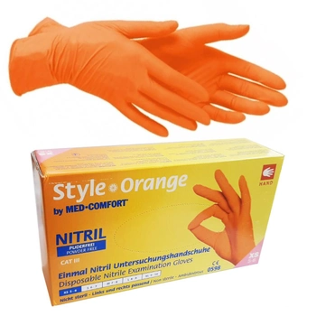 Нитриловые перчатки M (7-8) оранжевые AMPri Style Orange (100 шт)