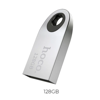 Флеш накопитель Hoco 128Gb UD9 (USB 2.0, повышенная скорость, компактная флешка) - Металлик