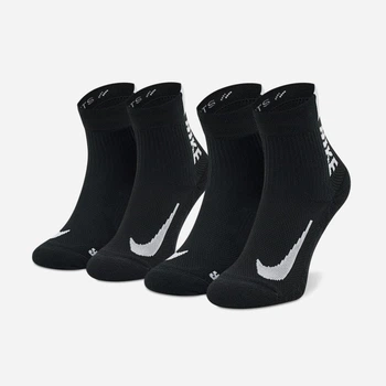 Набір жіночих шкарпеток коротких Nike U Nk Mltplier Ankle SX7556-010 34-38 2 пари Чорний (194275662978)