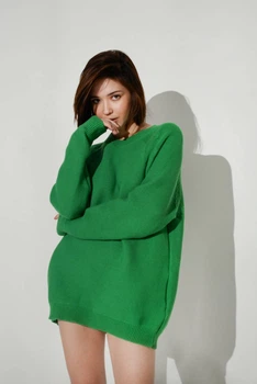 Жіночий трикотажний светр Зелений oversize XS-L 770304199