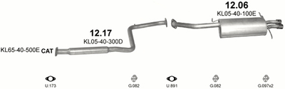 Глушитель POLMO Mazda МХ6 (Mazda MX6) 91-96 2.5 Polmostrow (12.06) (Polmo-12.06)