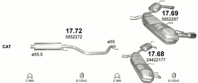 Глушитель POLMO Opel Vectra C/Opel Signum)2.0/2.2/3.0D/3.2 03 Polmostrow (17.68) (Polmo-17.68)