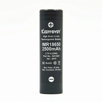 Акумулятор літієвий Li-Ion Keeppower 2500mAh, 3,6-3,7В, із високим струмом, 20А (35А), IMR18650