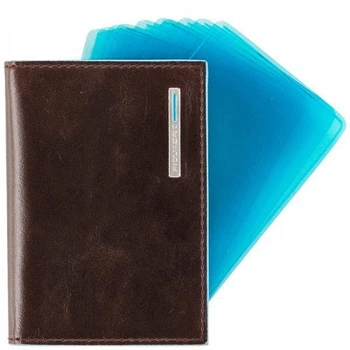 Коричневая кожаная кредитница Piquadro Blue Square (PP1661B2_MO)