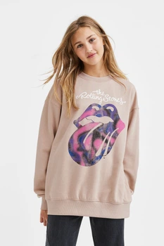 Свитшот для девочки оверсайз H&M 146-152 размер бежевый 1081566006