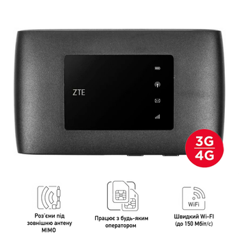 Портативный 4G/LTE Wi-Fi роутер ZTE MF920U Black (LTE Cat. 4 - скорость до 150 Мбит/с)