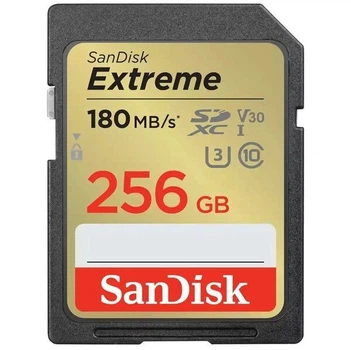 Карта пам'яті SanDisk SD 256GB C10 UHS-I U3 R180/W130MB/s Extreme V30