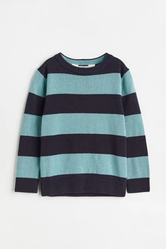 Джемпер бірюзово-синій в смужку H&M 92см (40009695)