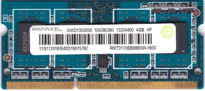 SODIMM 4GB DDR3 1600 MHz Ramaxel RMT3170EB68E9W