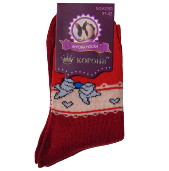 Женские носки ангора Корона 2353 37-42 красные
