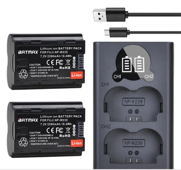 Комплект зарядний пристрій та два акумулятори Batmax NP-W235 для камеры Fujifilm X-T4 X-T5 X-H2 X-S20