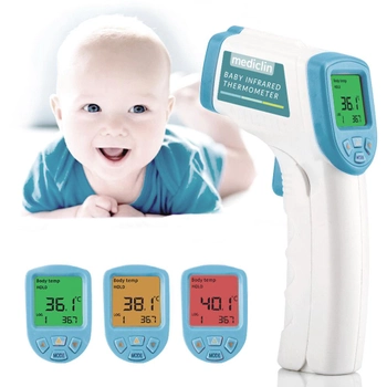 Бесконтактный медицинский инфракрасный термометр Mediclin Голубой