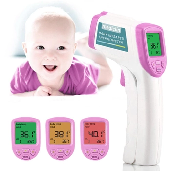 Безконтактний інфрачервоний термометр медичний Mediclin Фіолетовий