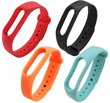 Набір ремінців MRK для браслета Xiaomi Mi Band 2 MRK Flax Чорний Помаранчевий Червоний М'ятний (mrk7461)