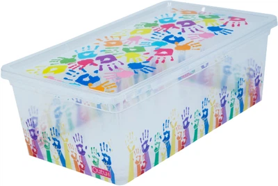 Коробка Qutu LIGHT BOX з кришкою 5 л COLORED HANDS (COLORED HANDS 5л.)
