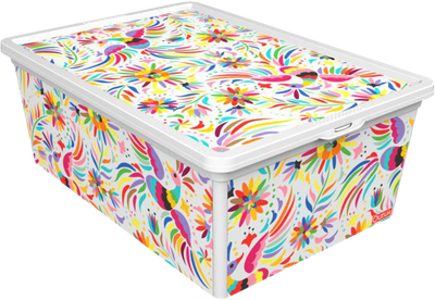 Коробка Qutu Trend Box Mexican з кришкою 10 л Різнобарвна (TREND BOX с/к MEXICAN 10л.)
