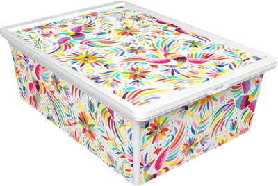 Коробка Qutu Trend Box Mexican з кришкою 25 л Різнобарвна (TREND BOX с/к MEXICAN 25л.)