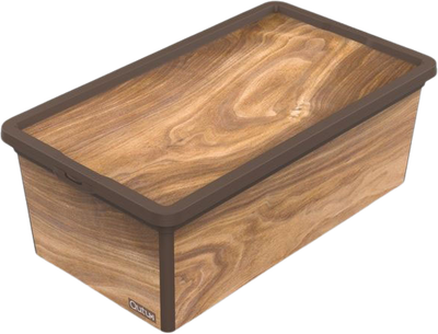 Коробка Qutu Trend Box Wood з кришкою 5 л Коричневий (TREND BOX с/к WOOD 5л.)