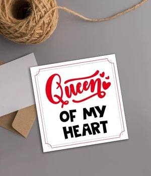 Открытка Happy Moments на День Влюблённых "Queen of my heart" 14х14 см (VD-29)