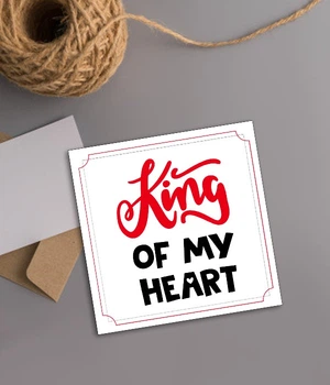 Открытка Happy Moments на День Влюблённых "King of my heart" 14х14 см (VD-30)