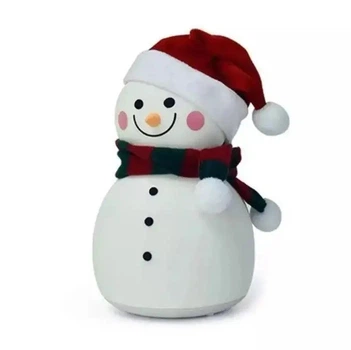 Нічний світильник LED лампа дитяча силіконова акумуляторна з музикою Snowman Lovely night light USB сніговик