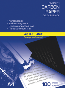 Бумага копировальная, черная, А4, 100 л.