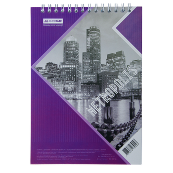 Блокнот Buromax Metropolis 48 листов A4 в клетку фиолетовый (BM.24445101-07)