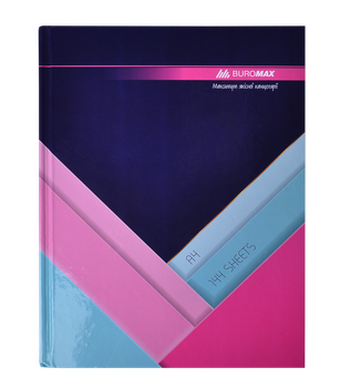 Книга канцелярська Buromax Modest A4 у клітинку 144 аркуші Темно-синя (BM.24419102-03)