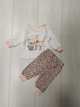 Піжама (кофта+штани) біла Котик Primark 62см (40009843)